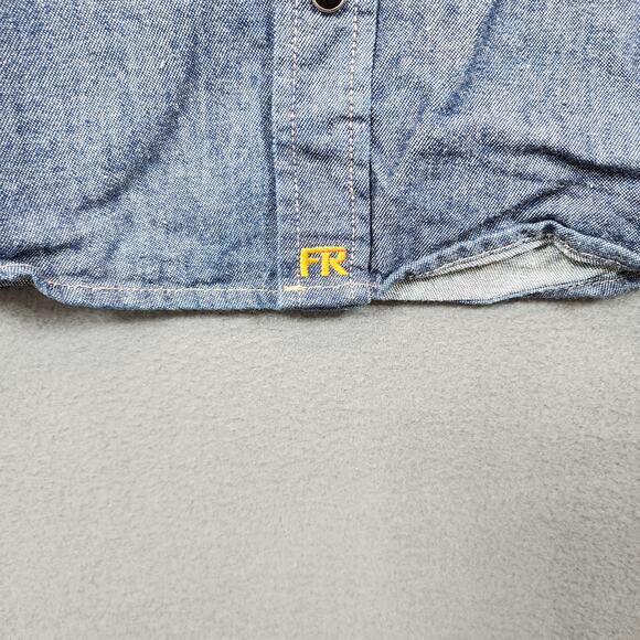 Cody James FR Mens Shirt Medium Blue Denim Western Long Sleeve Button Up Rodeo - Picture 13 of 16